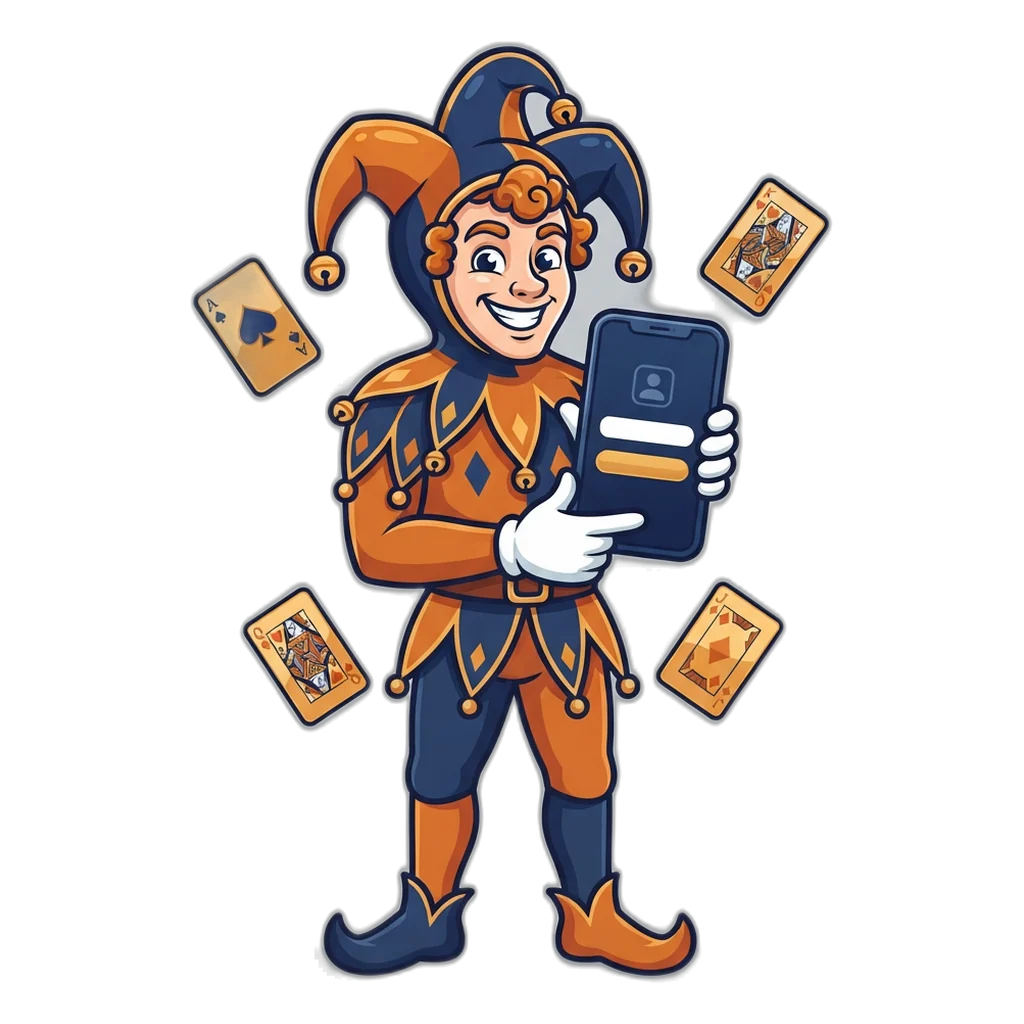 Joker mascot holding a phone showing the 9K Club login screen with mobile number field
