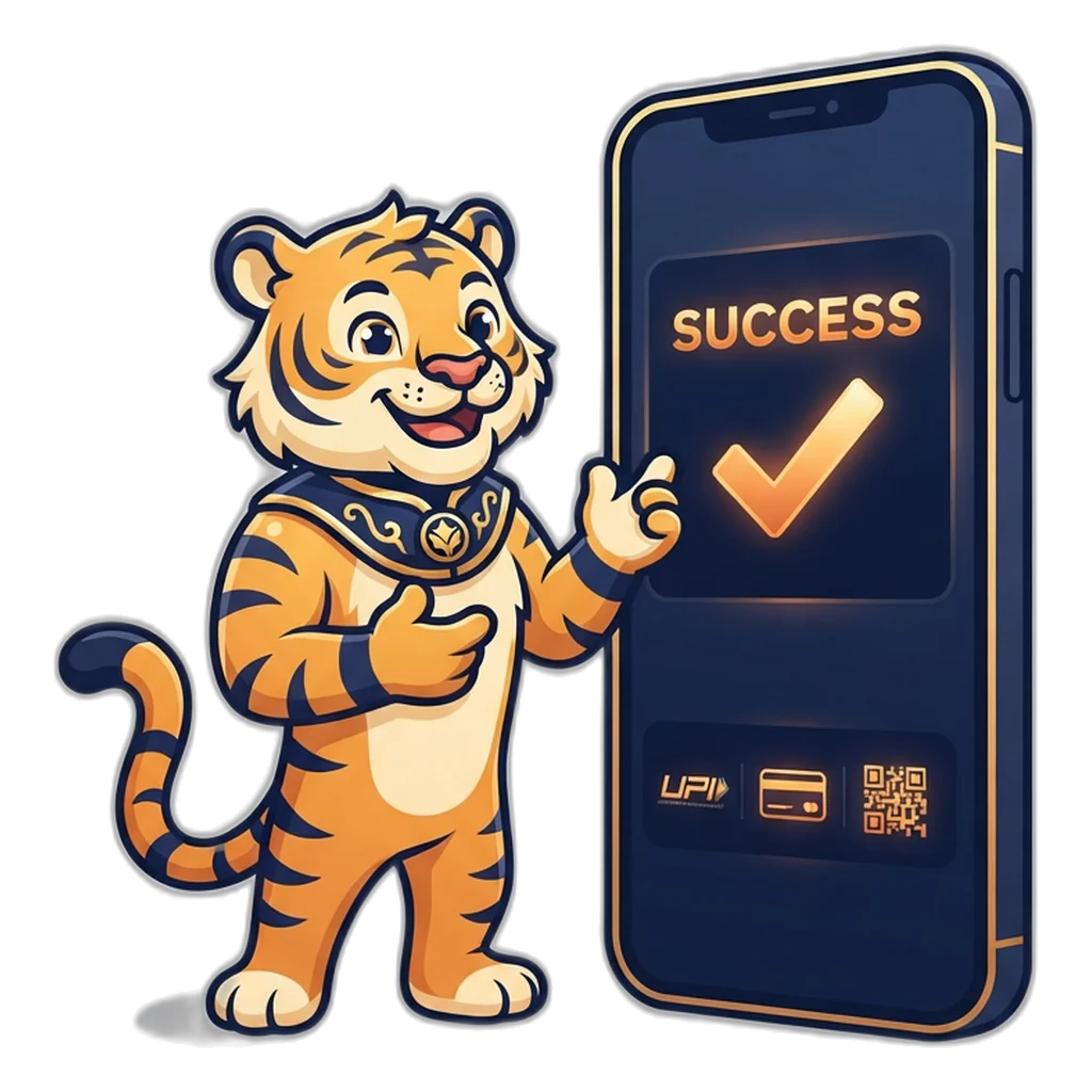 Mobile phone showing a UPI deposit with Google Pay or PhonePe for a 9K Club game wallet in INR